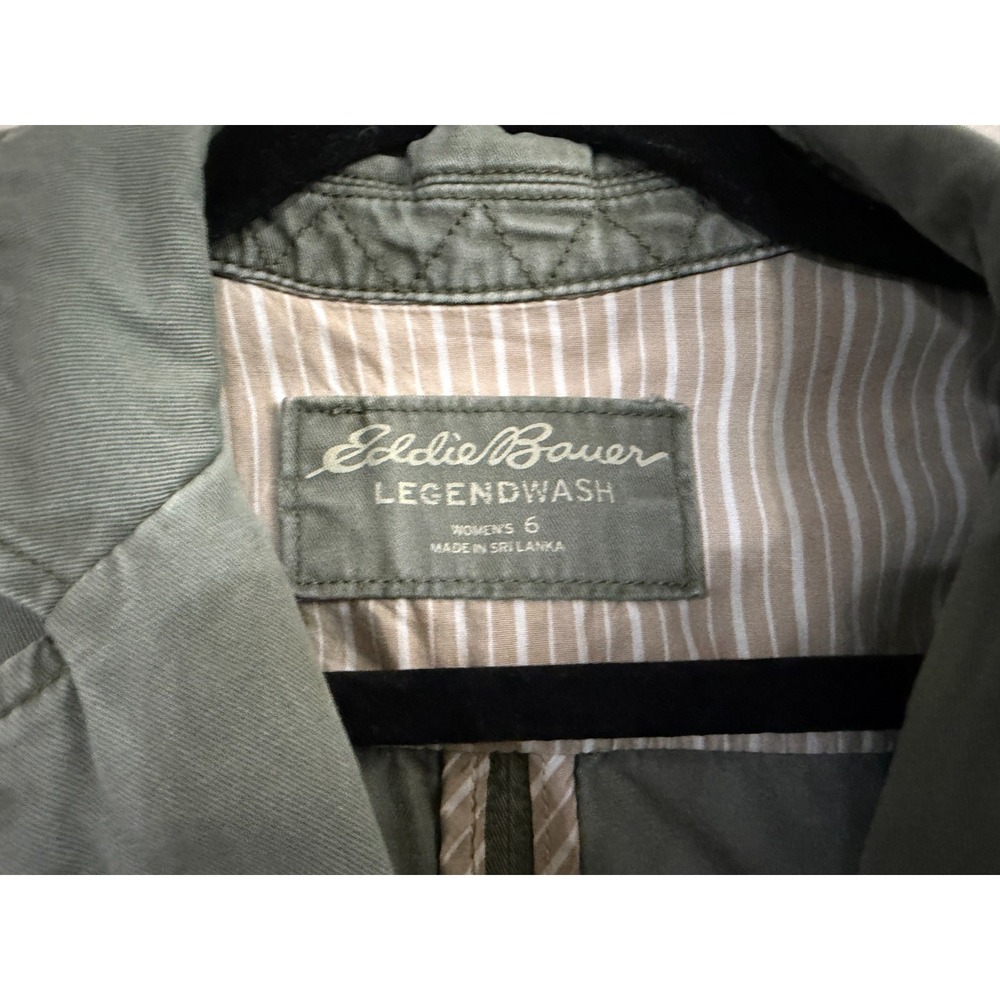 Eddie Bauer Womens Jacket Blazer Legendwash Stretch Light Green Size 6 EUC - Picture 2 of 8